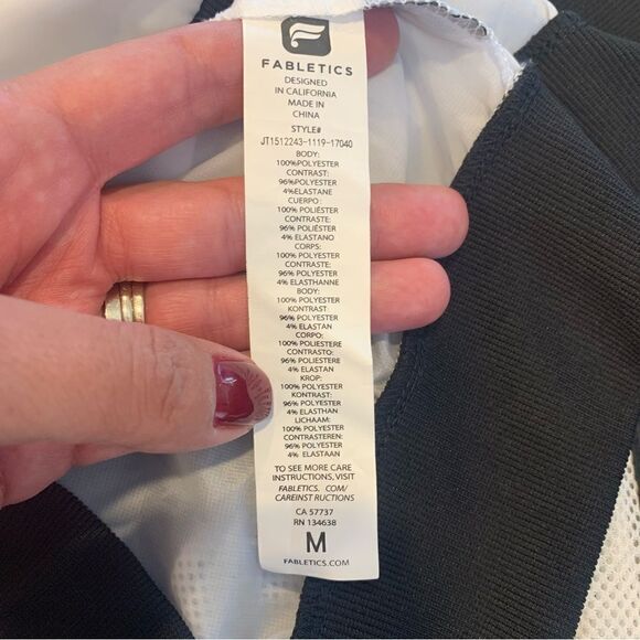 Fabletics Atlanta Jacket Size Medium White and Black - Picture 9 of 10